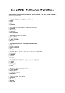 Biology MCQs - Cell Structure Revision Questions
