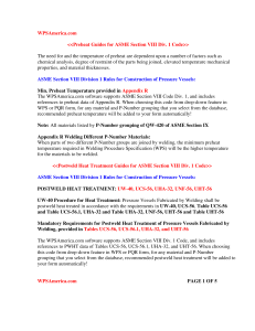 ASME Section VIII Div. 1 Preheat & PWHT Guides