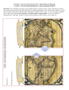Columbian Exchange Worksheet