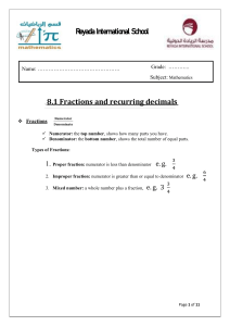 Fractions and Recurring Decimals Workbook