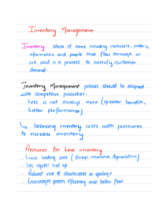 Inventory Management: Definition & Pressures for Low Inventory