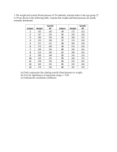 Regression Analysis Problems: Weight, Blood Pressure, and Patient Outcomes