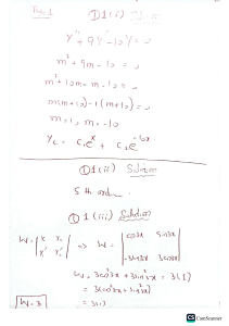 Differential Equations Solutions: Wronskian & Homogeneous ODEs