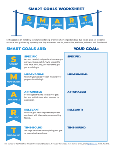 SMART Goals Worksheet: Define Achievable Objectives