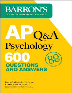 Barron's AP Psychology Q&A: 600 Practice Questions