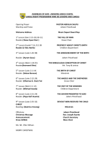 Assemblies of God Carols Night Program