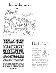 The Lord's Prayer, Psalm 23, Hail Mary - Religious Prayers