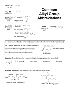 Common Alkyl Group Abbreviations in Organic Chemistry