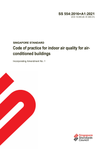 Singapore Standard SS 554:2016+A1:2021 Indoor Air Quality Code
