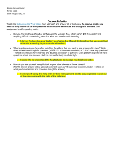 Outlook Reflection Assignment: Student Responses