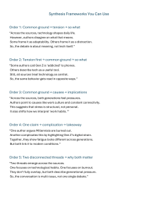 Synthesis Frameworks for Academic Writing