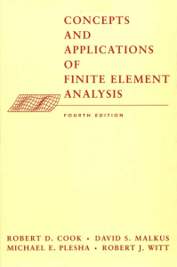 Concepts and Applications of Finite Element Analysis Textbook