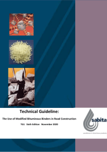 Technical Guideline: Modified Bituminous Binders in Road Construction