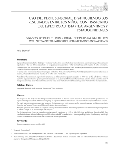 Perfil Sensorial en Ni&ntilde;os con TEA Argentinos y Estadounidenses