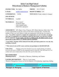 Klein Cain High School Business Management Syllabus