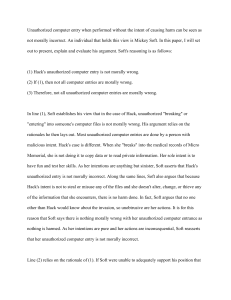 Mickey Soft's Argument on Unauthorized Computer Entry Ethics