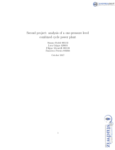Analysis of a One-Pressure Level Combined Cycle Power Plant