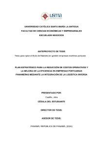 Plan Estrat&eacute;gico para Reducci&oacute;n de Costos Operativos en Puertos Paname&ntilde;os