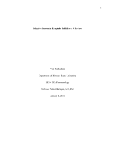 SSRIs: A Review of Selective Serotonin Reuptake Inhibitors