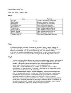 1996 Mount Everest Disaster Case Study