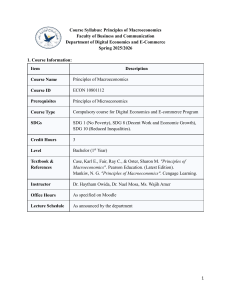 Principles of Macroeconomics Course Syllabus