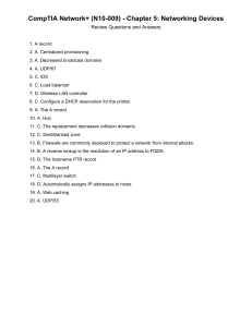 CompTIA Network+ N10-009 Ch5 Review Questions