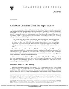Cola Wars Continue: Coke and Pepsi in 2010 Case Study