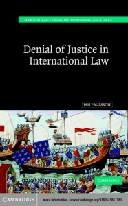 Denial of Justice in International Law | Jan Paulsson