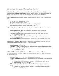 Life Contingencies Basics: Foundational Overview