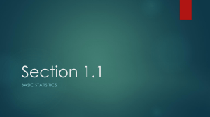 Basic Statistics: Section 1.1 - Samples, Data Types, Graphs