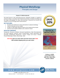 Physical Metallurgy: Principles and Design Textbook