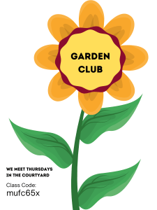 Garden Club Flyer: Learn Gardening & Volunteer Hours