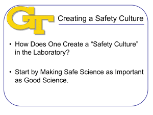 Creating a Safety Culture in the Lab