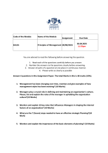 BA125 Principles of Management Assignment Questions