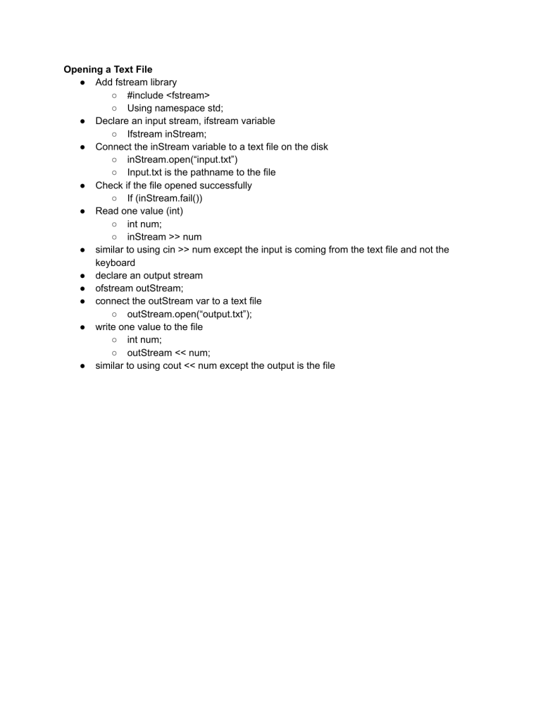 C++ File I/O Tutorial: Opening Text Files