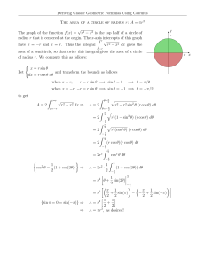 Deriving Circle Area with Calculus