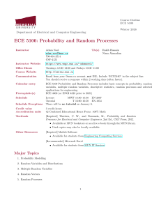 ECE 5100 Course Outline: Probability and Random Processes