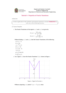 Tutorial 8: Properties of Fourier Transforms - Signals and Systems