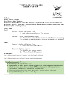 VCE English Units 1 & 2 2026 Course Overview