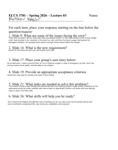 Apollo 13 Case Study: Lecture Handout for ECCS 3781