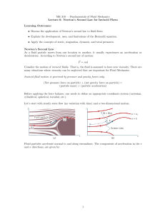 Newton's Second Law for Inviscid Flows - Fluid Mechanics Lecture
