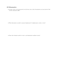 1D Kinematics Study Guide Questions
