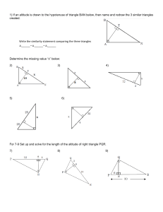 Geometric Mean Worksheet 8.1: Similar Triangles & Altitude Problems