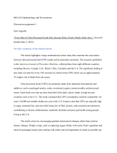BIO 432 Epidemiology Assignment: Ultra-Processed Foods & Mortality