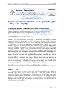 Generation Z Leadership Perceptions in the Workplace