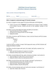 CSE203 Lab 3: C Structures Programming Exercises