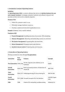 Introduction to Operating Systems: Concepts & Generations