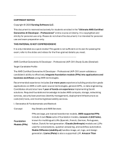 AWS Certified Generative AI Developer Study Guide