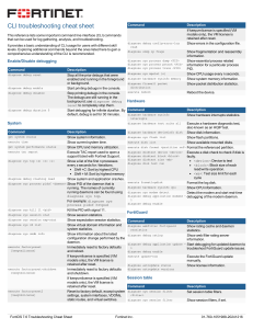 FortiOS 7.6 CLI Troubleshooting Cheat Sheet