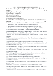 Accounting Test: Theory Based Assumptions & Concepts